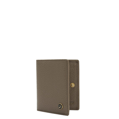 9 Slots Leather Card Case - Greyish Taupe