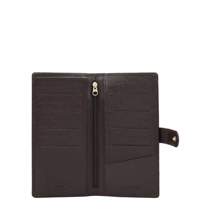 Croco Leather Card Case - Brown