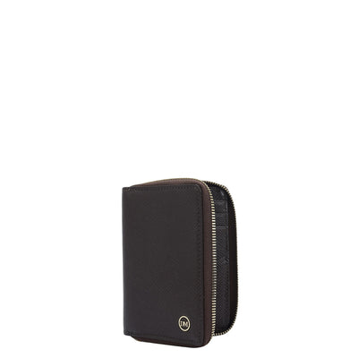 9 Slots Leather Card Case - Chocolate