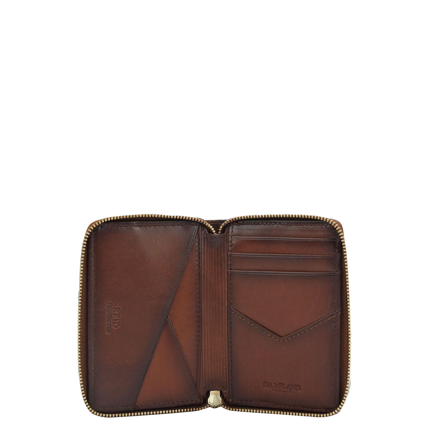 9 Slots Leather Card Case - Cognac