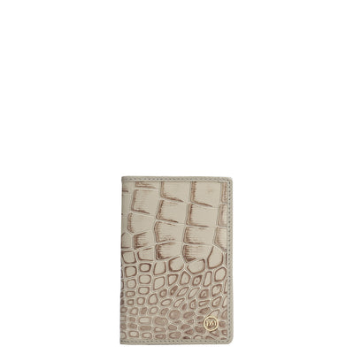 Croco Leather Card Case - Frost