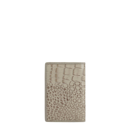 Croco Leather Card Case - Frost