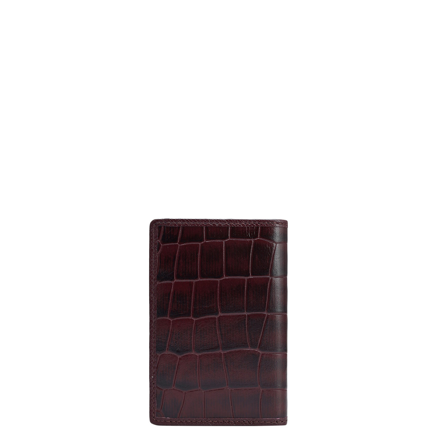 Croco Leather Card Case - Wine