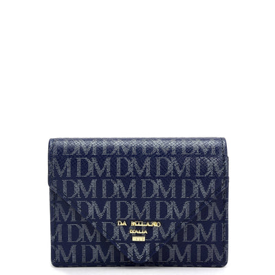 Monogram Leather Card Case - Ink Blue