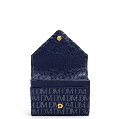 Monogram Leather Card Case - Ink Blue