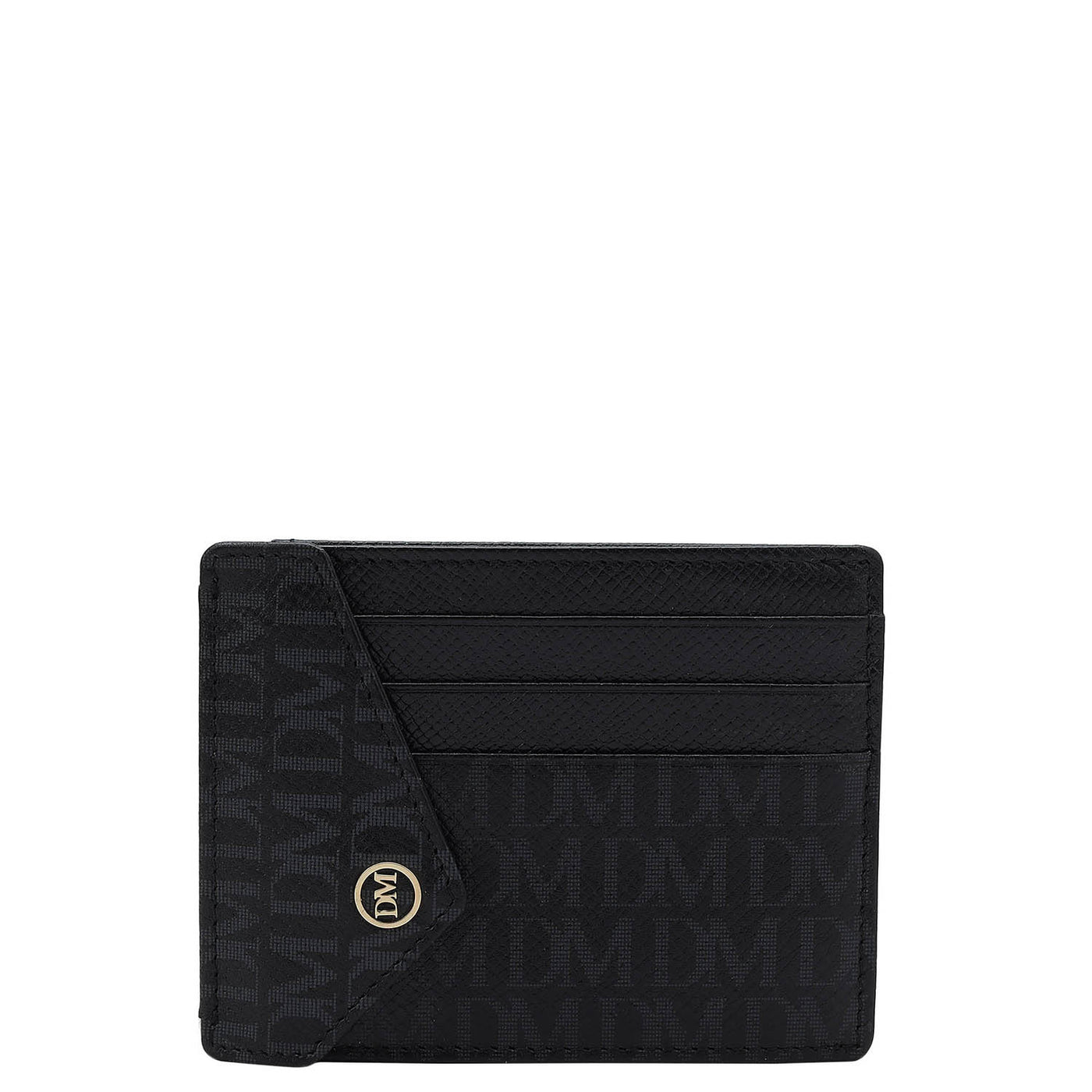 Monogram Franzy Leather Card Case - Black