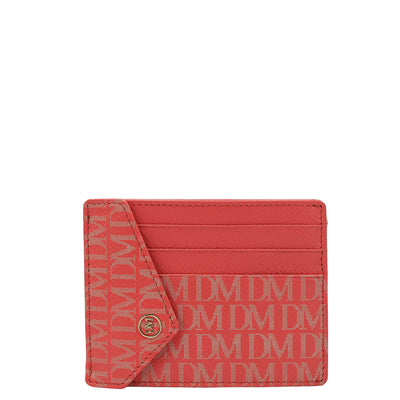 Monogram Franzy Leather Card Case - Corallo