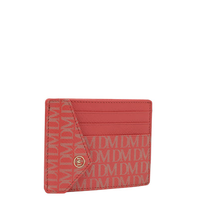 Monogram Franzy Leather Card Case - Corallo