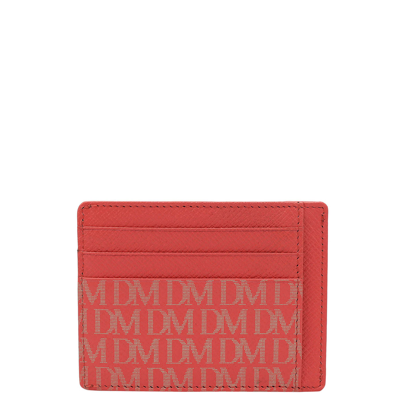 Monogram Franzy Leather Card Case - Corallo