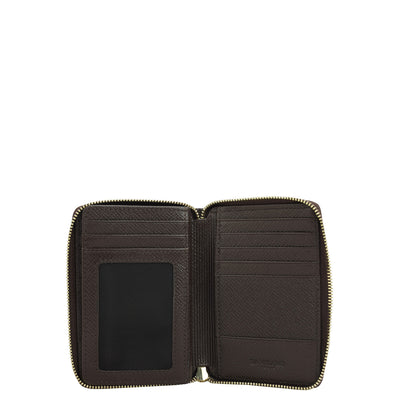 12 Slots Leather Card Case - Chocolate