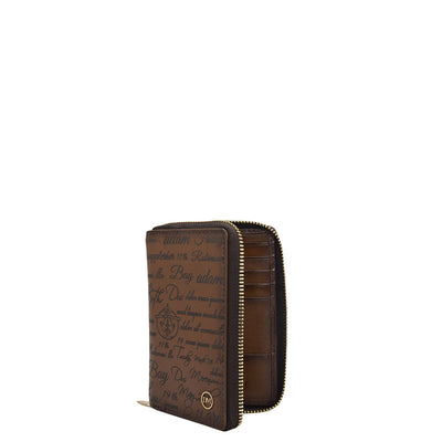 Multi Slots Leather Card Case - Cognac