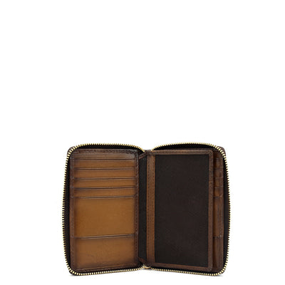 Multi Slots Leather Card Case - Cognac