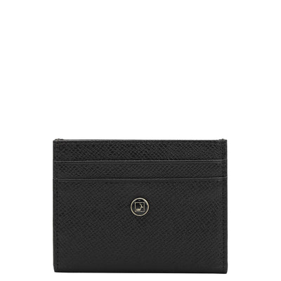 Multi Slots Leather Card Case - Black