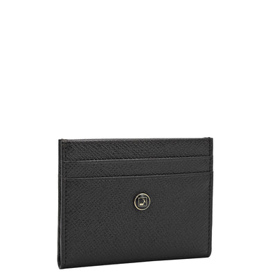 Multi Slots Leather Card Case - Black