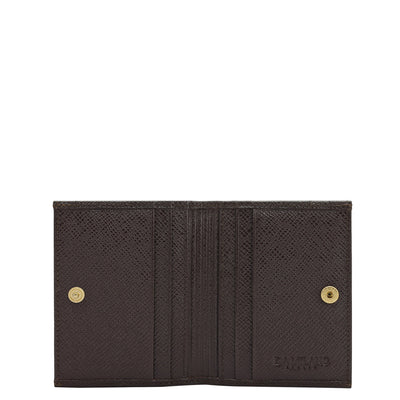 6 Slots Leather Card Case - Chocolate