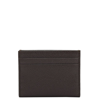 6 Slots Leather Card Case - Chocolate