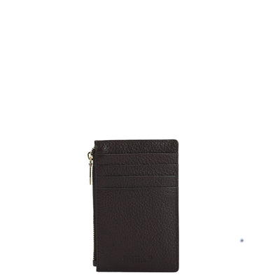 6 Slots Leather Card Case - Chocolate