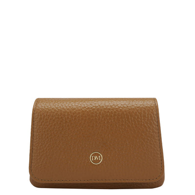 Wax Leather Card Case - Caramel