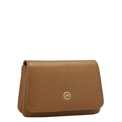 Wax Leather Card Case - Caramel