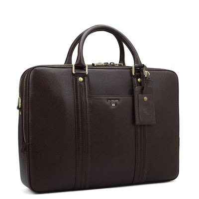 Franzy Leather Laptop Bag - Chocolate