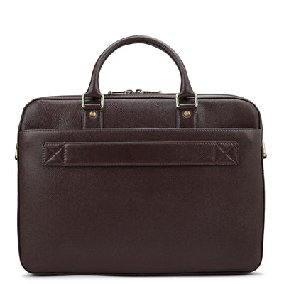 Franzy Leather Laptop Bag - Chocolate