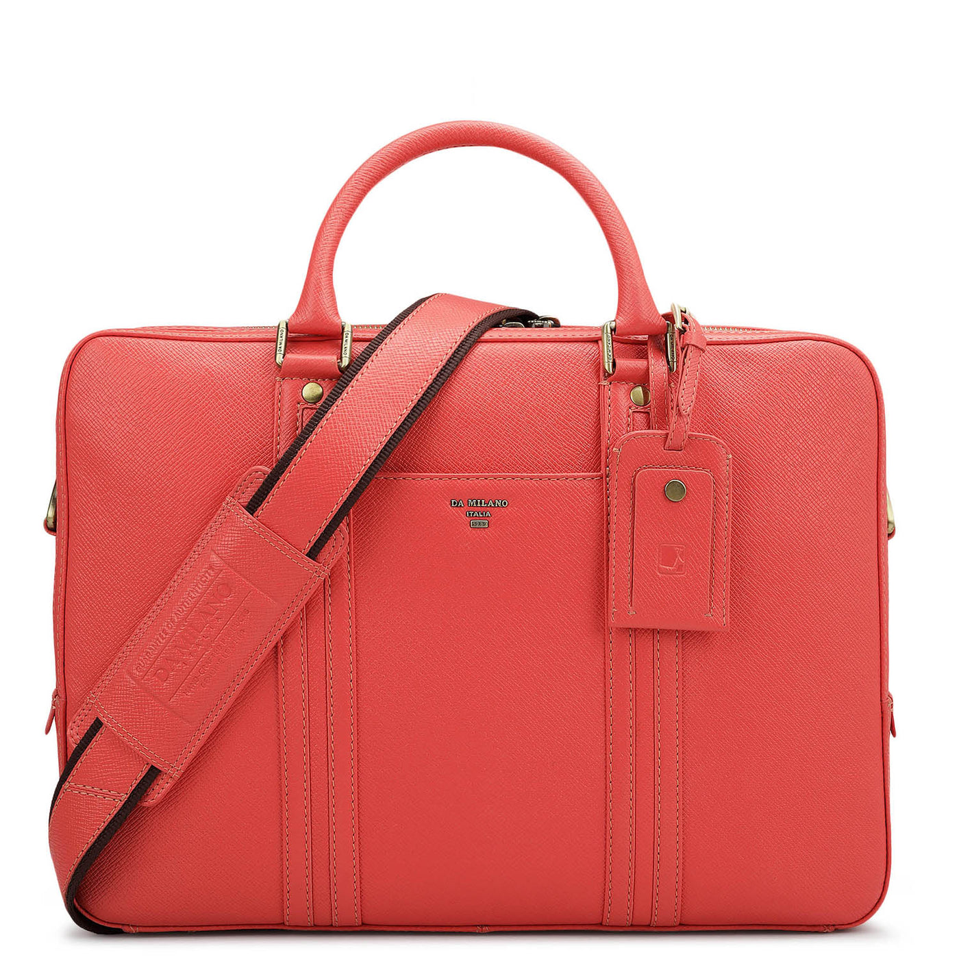 Franzy Leather Laptop Bag - Corallo