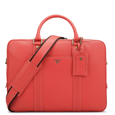 Franzy Leather Laptop Bag - Corallo