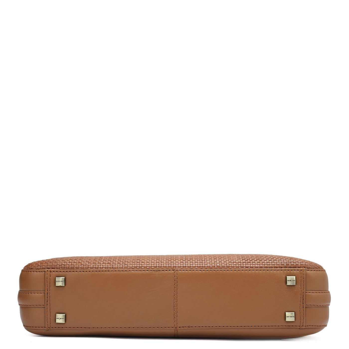 Mat Plain Leather Laptop Bag - Tan