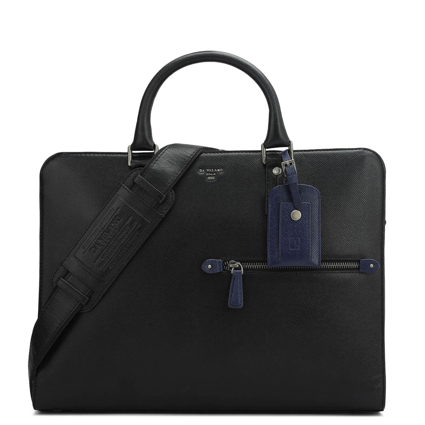 Franzy Leather Laptop Bag - Black