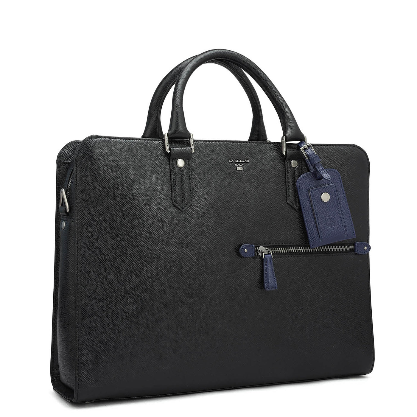 Franzy Leather Laptop Bag - Black