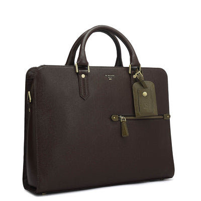 Franzy Leather Laptop Bag - Chocolate