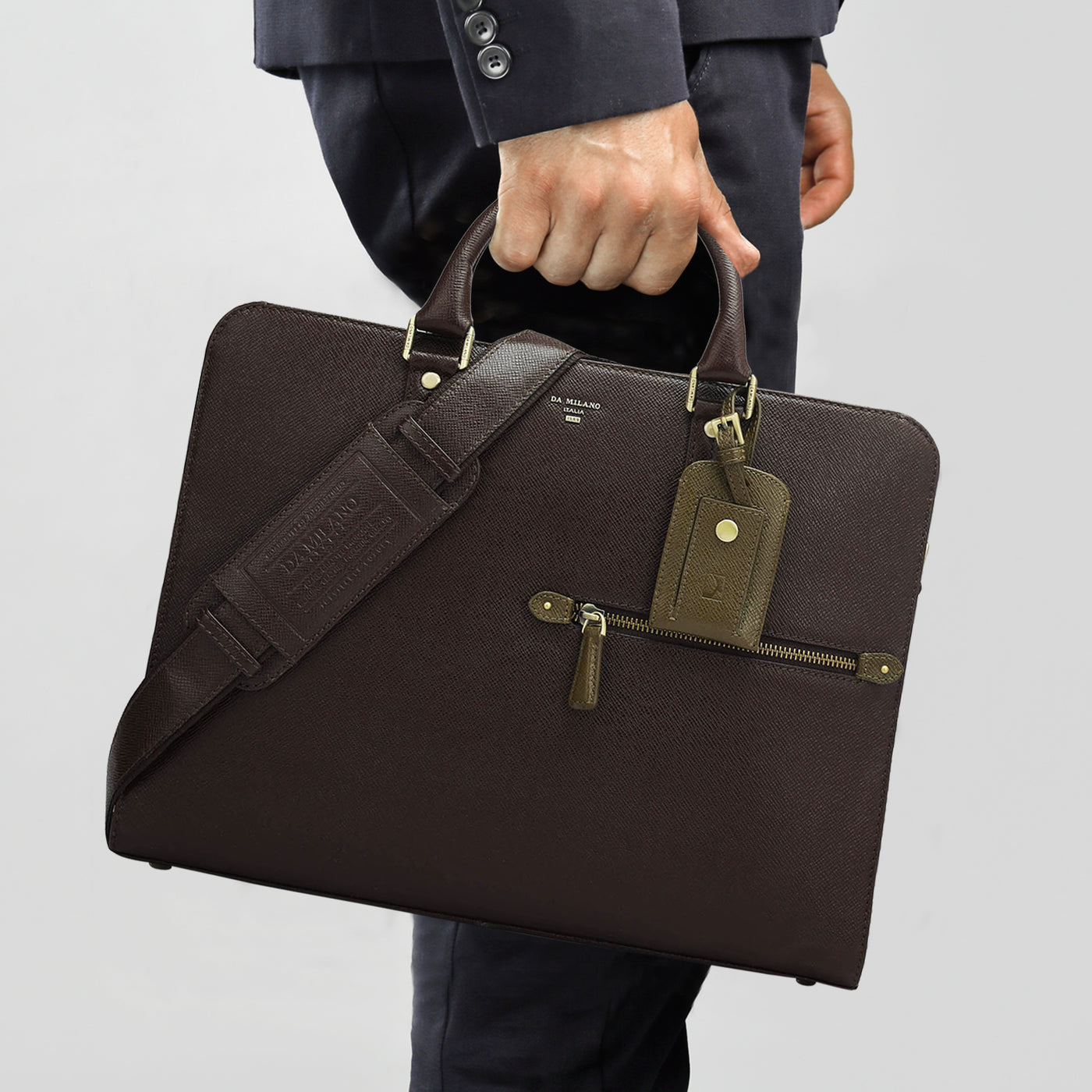 Franzy Leather Laptop Bag - Chocolate