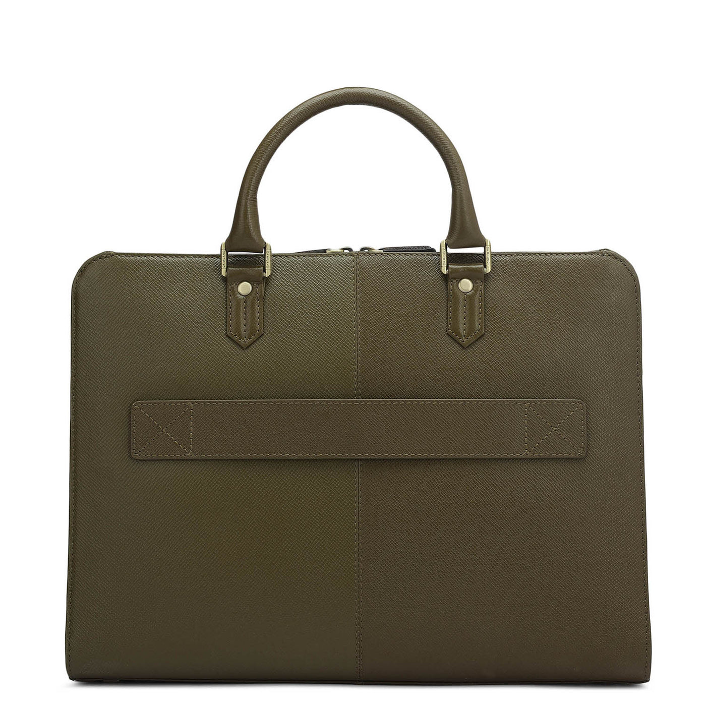 Franzy Leather Laptop Bag - Military Green