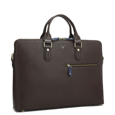 Franzy Leather Laptop Bag - Chocolate