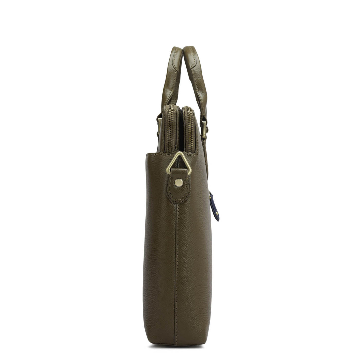 Franzy Leather Laptop Bag - Military Green