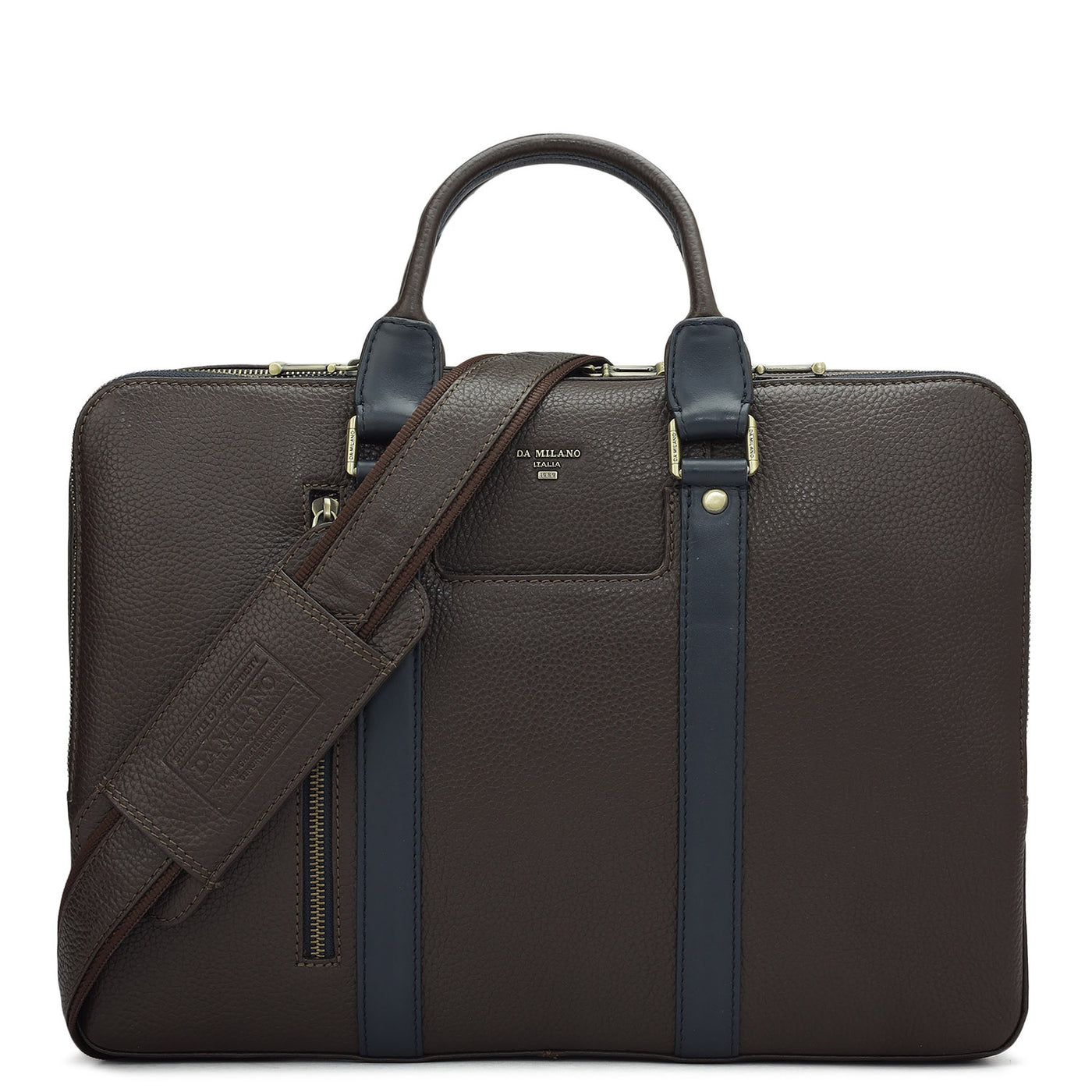 Wax Leather Laptop Bag - Chocolate