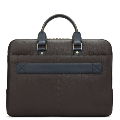 Wax Leather Laptop Bag - Chocolate