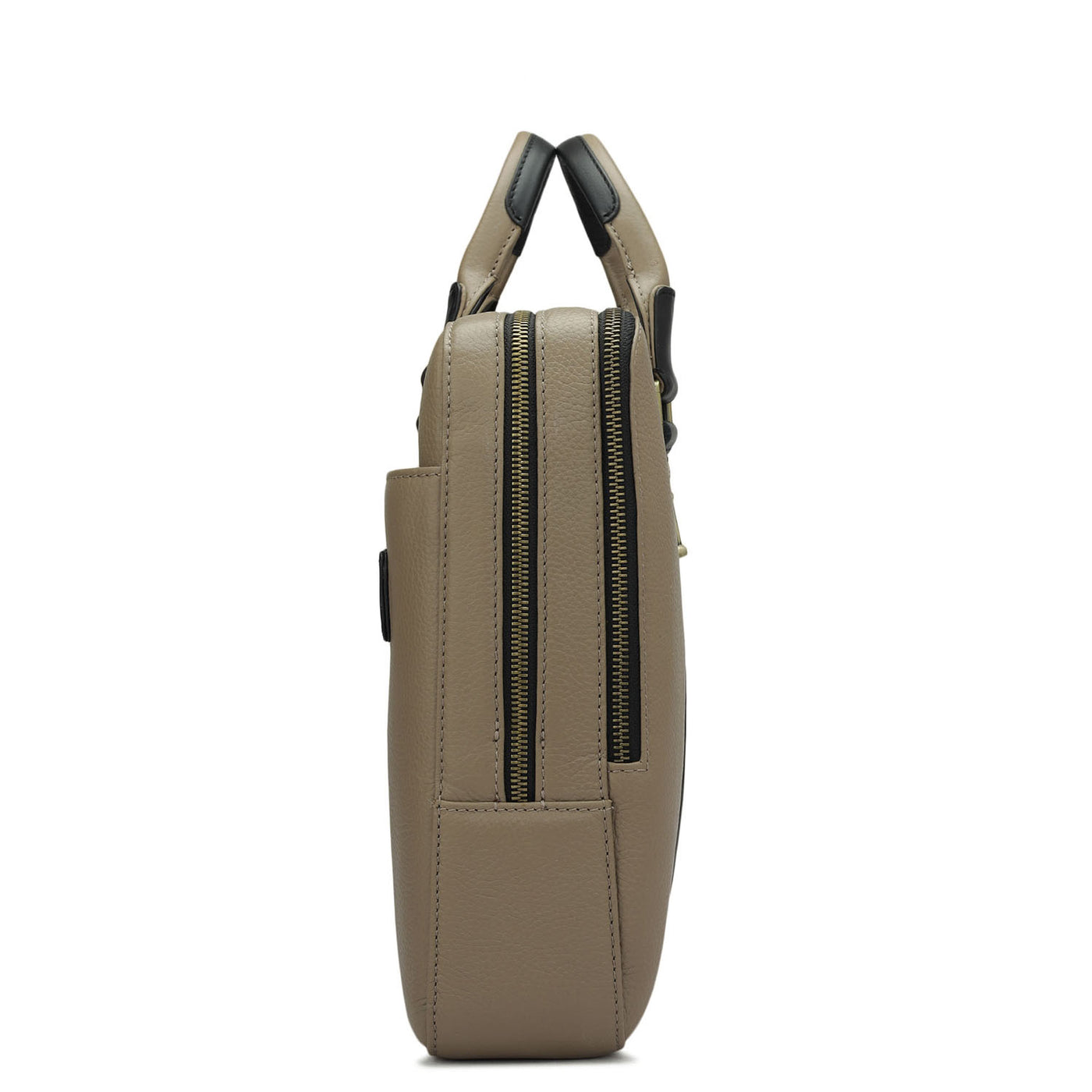 Wax Leather Laptop Bag - Greyish Taupe