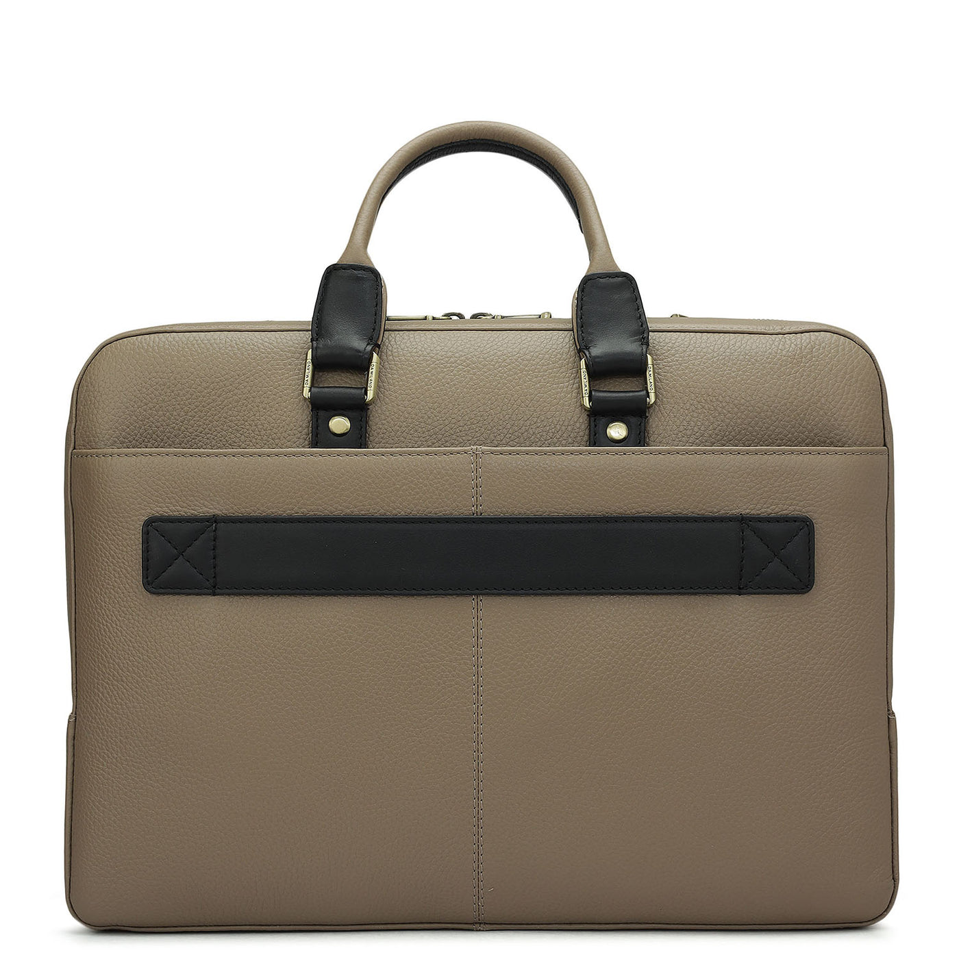 Wax Leather Laptop Bag - Greyish Taupe