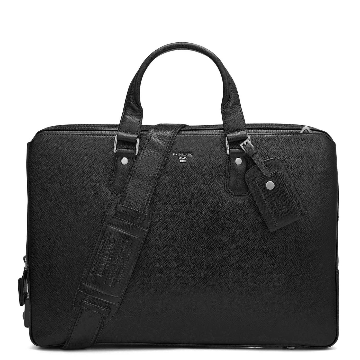 Franzy Leather Laptop Bag - Black