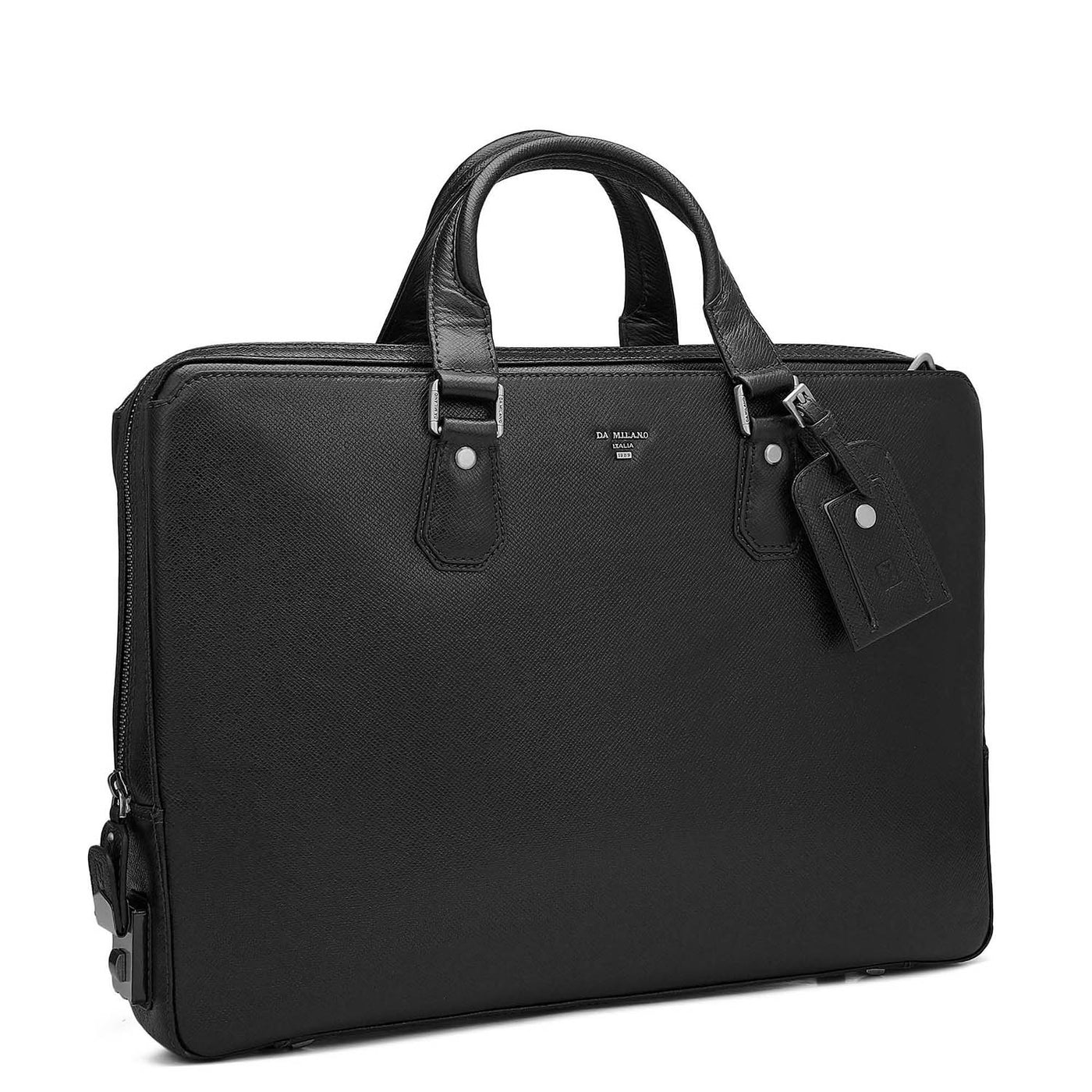 Franzy Leather Laptop Bag - Black