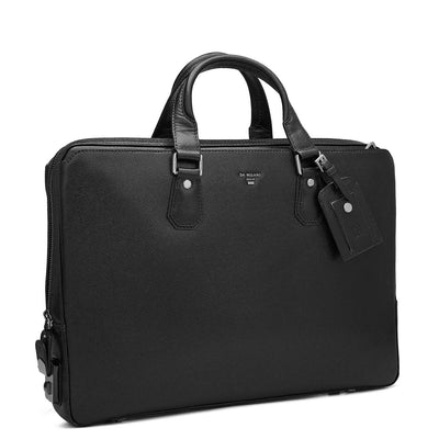 Franzy Leather Laptop Bag - Black