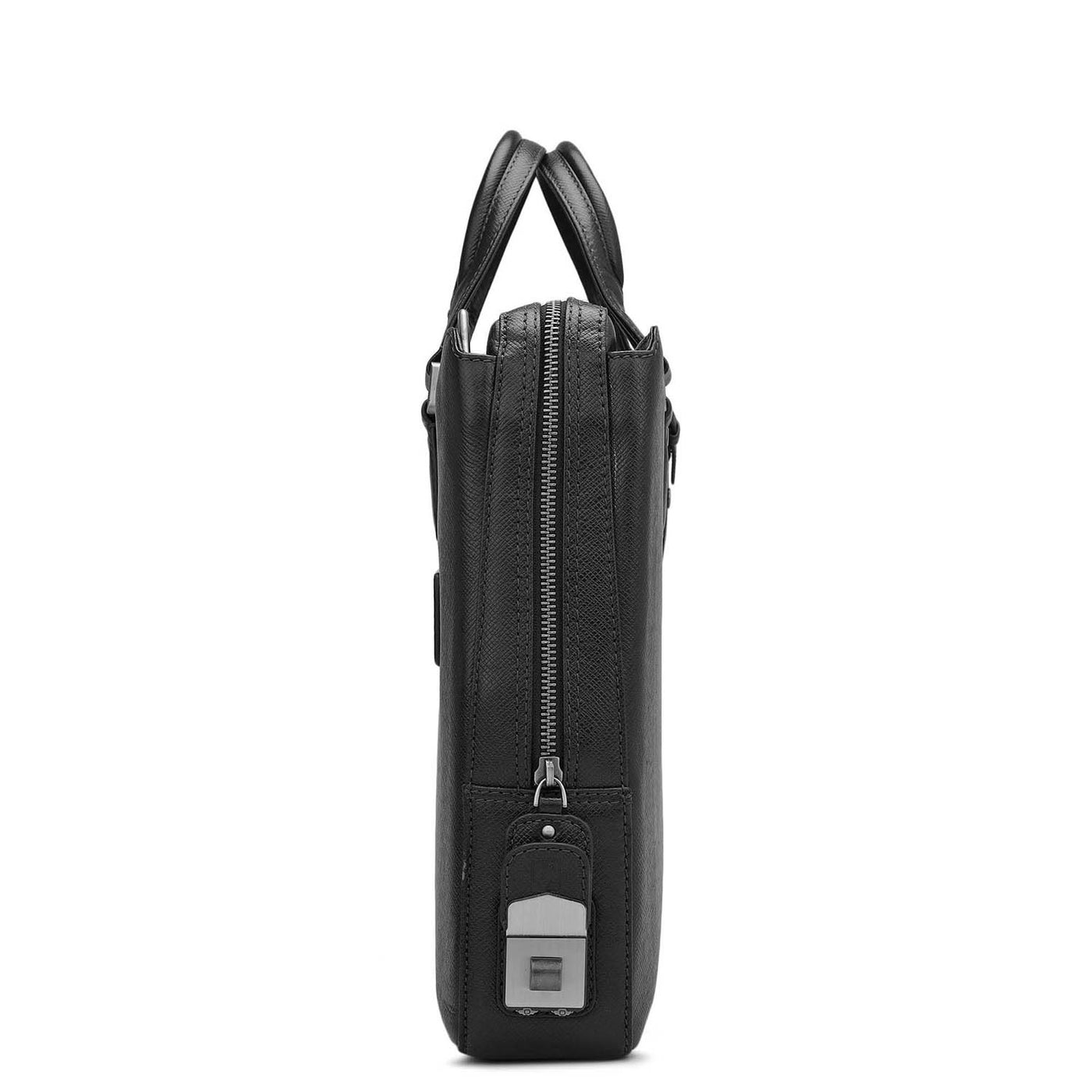 Franzy Leather Laptop Bag - Black