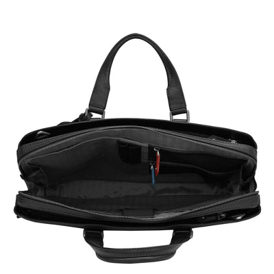 Franzy Leather Laptop Bag - Black