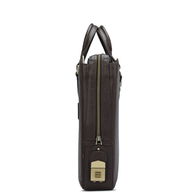 Franzy Leather Laptop Bag - Chocolate