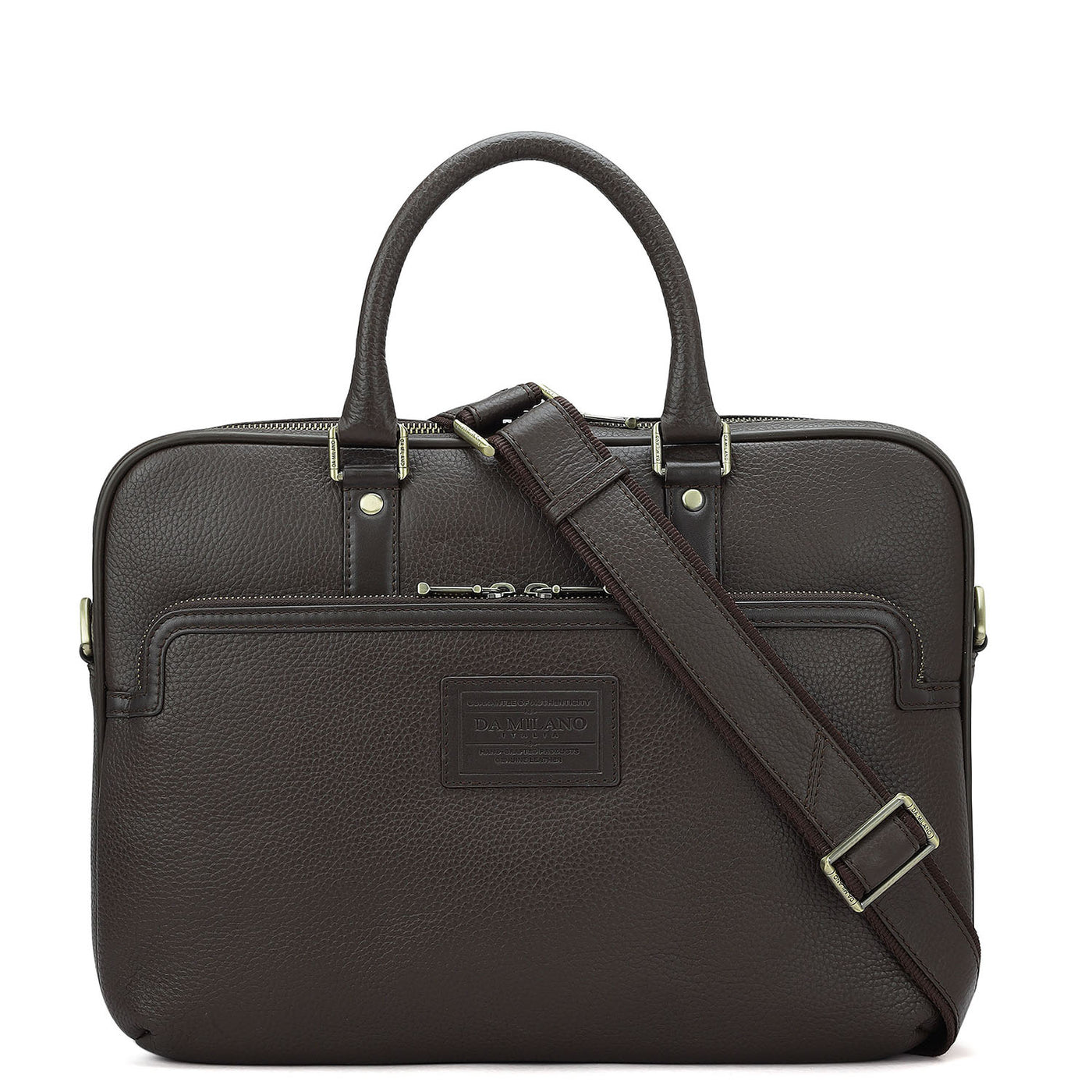 Wax Leather Laptop Bag - Chocolate