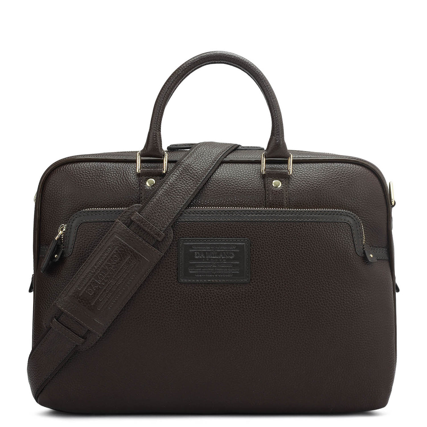 Wax Leather Laptop Bag - Chocolate