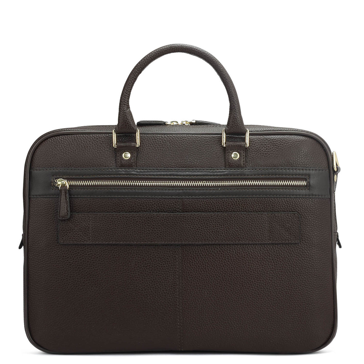 Wax Leather Laptop Bag - Chocolate