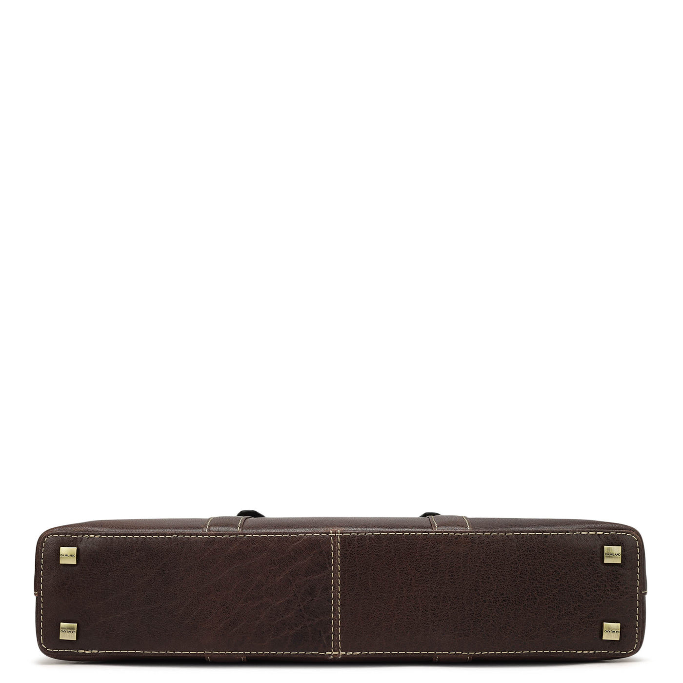 Elephant Pattern Leather Laptop Bag - Brown