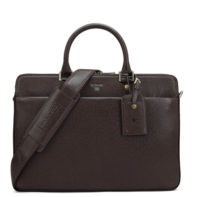 Franzy Leather Laptop Bag - Chocolate